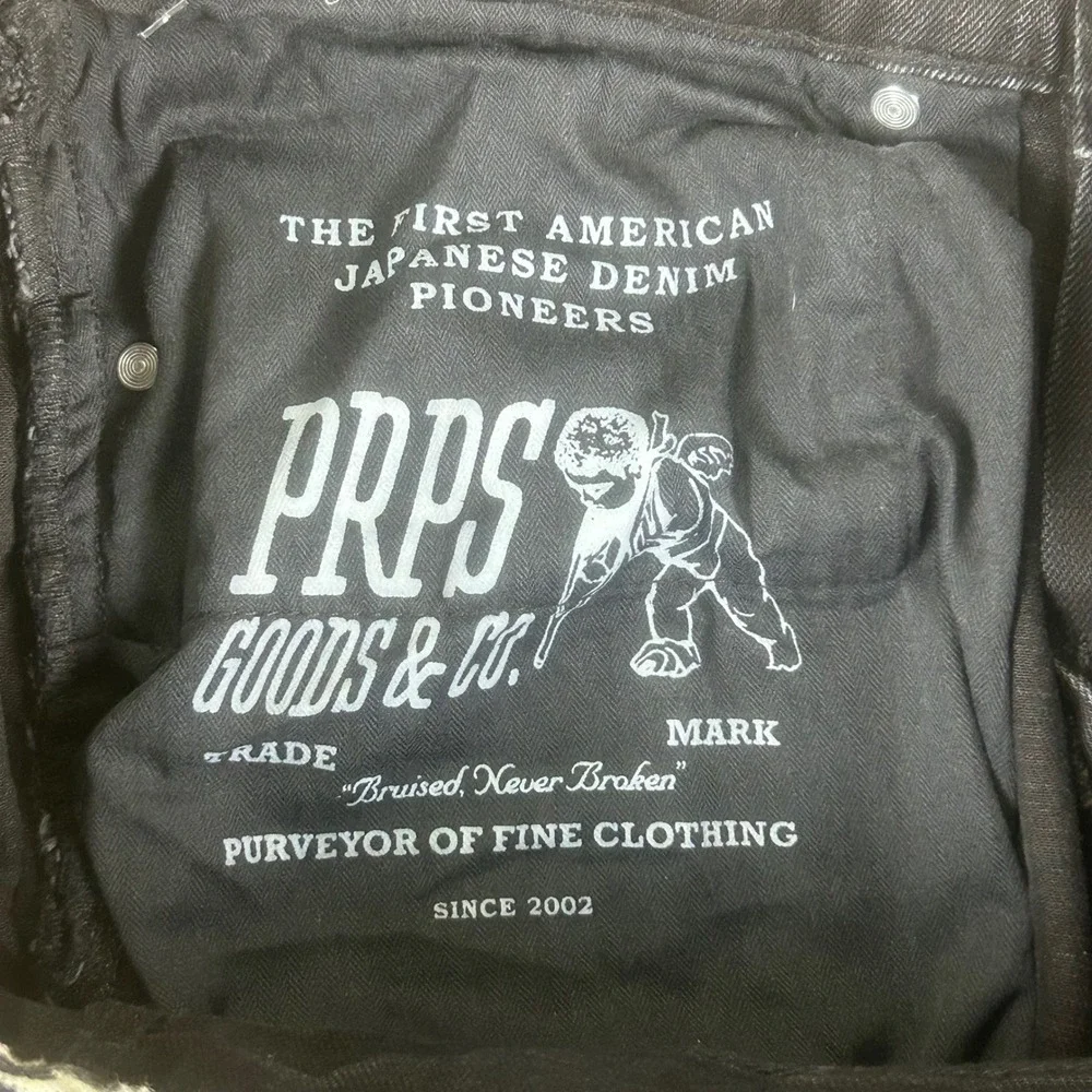 PRPS Goods & Co Men 32‎ Le Sabre Japanese Denim Slim Fit Black Indigo Rinse Wash